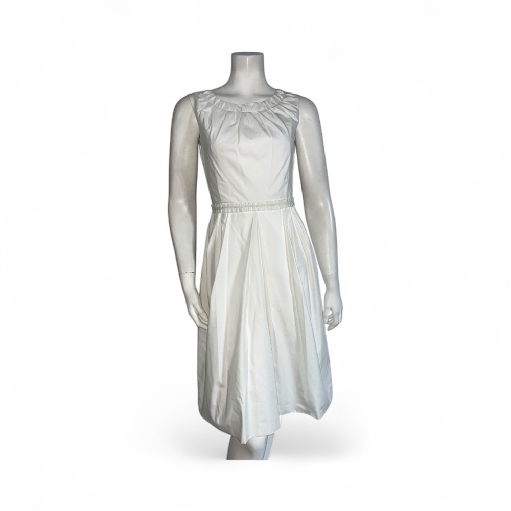 Dolce & Gabbana White Cotton dress Tulle & Satin Lining Grosgrain Ribbon 38